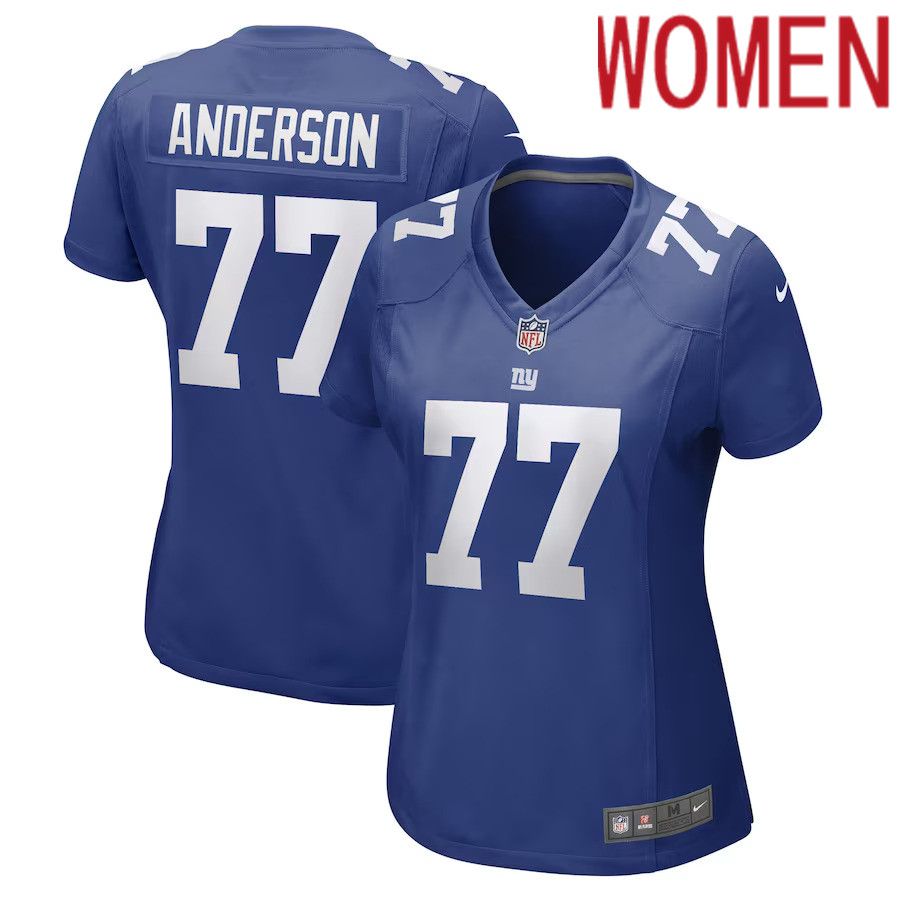 Women New York Giants #77 Jack Anderson Nike Royal Game Player NFL Jersey->women nfl jersey->Women Jersey